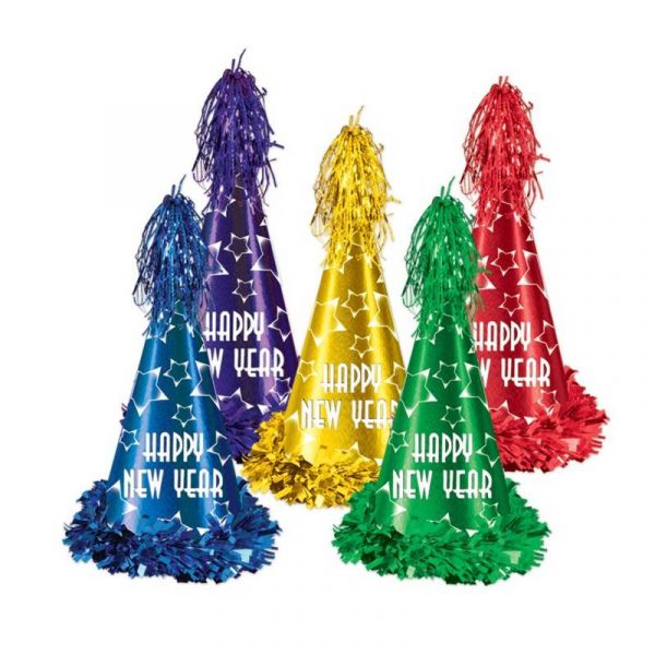 "Happy New Year" Gem-Star Party Hats