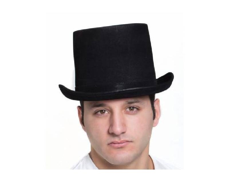 Black Leatherlike Fabric Top Hat