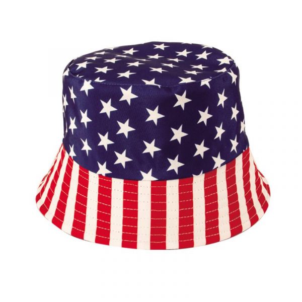 Red, White, Blue Stars 'N Stripes Fabric Bucket Hat