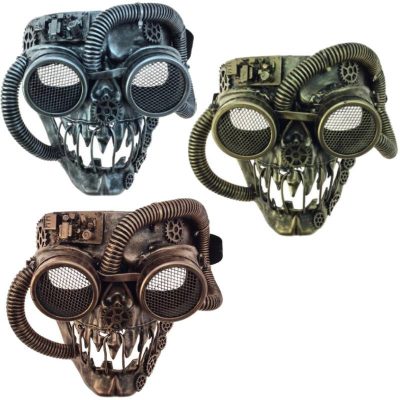 Costume Trimmed Steampunk Skull Full Face Mask