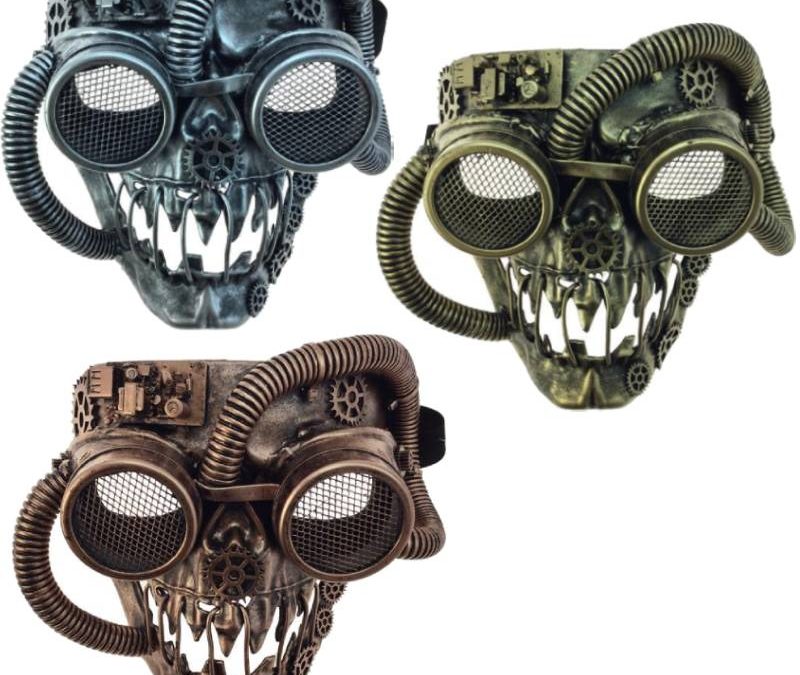 Costume Trimmed Steampunk Skull Full Face Mask