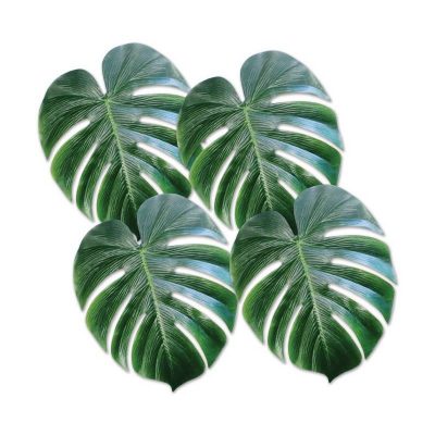 13" Fabric Tropical Leaves- 4 Pack