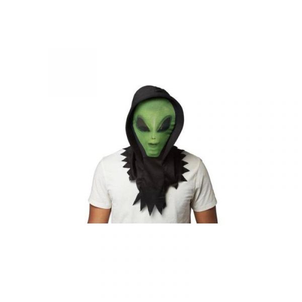 Costume Polyester Green Fabric Knit Hoodie Mask