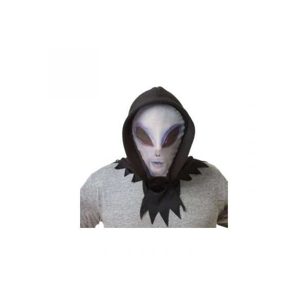 Costume Polyester Grey Fabric Knit Hoodie Mask