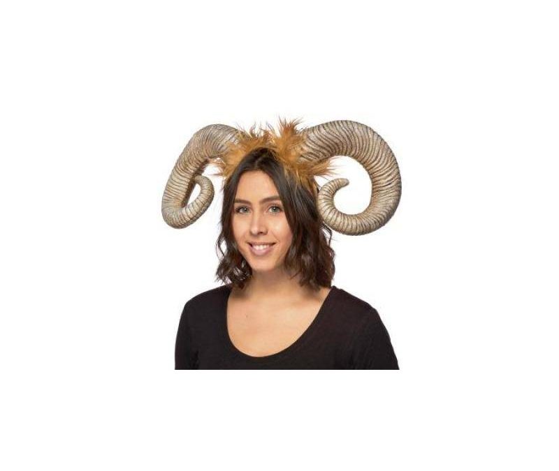 Costume Superlite Ram Horns w Fur