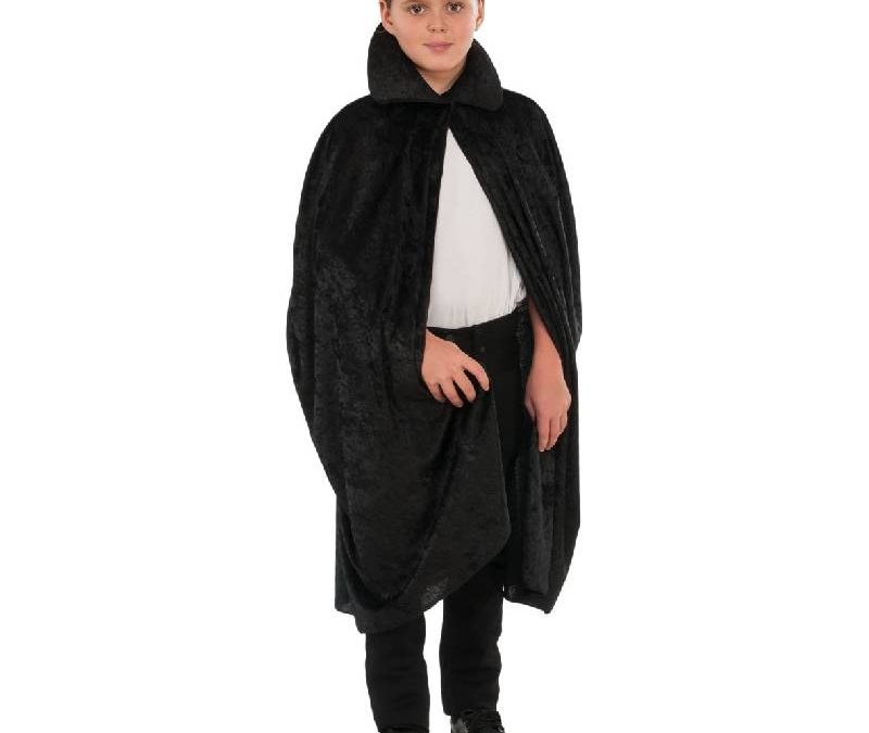 Child’s Velveteen Black Cape w Collar