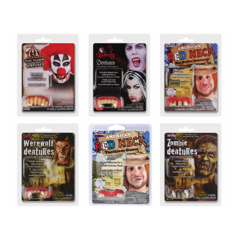 Character Dentures with Dental Adhesive