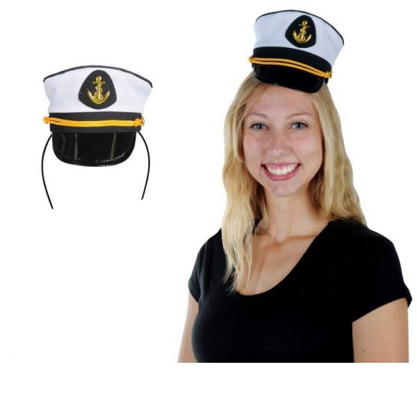 White Captain's Hat Headband