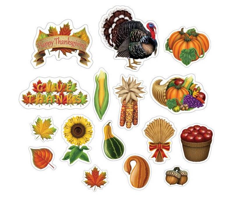 Thanksgiving Cutouts 16 per package