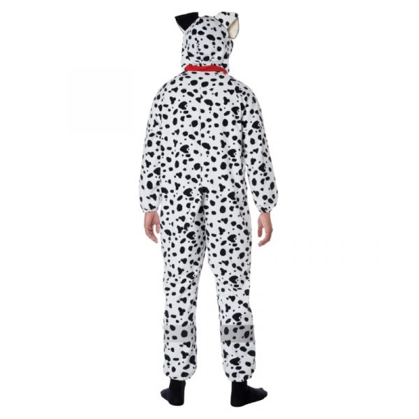 Dalmatian Fleece Jumpsuit Unisex Male Model Back View