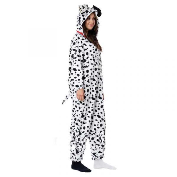 Dalmatian Fleece Jumpsuit Unisex Female Model