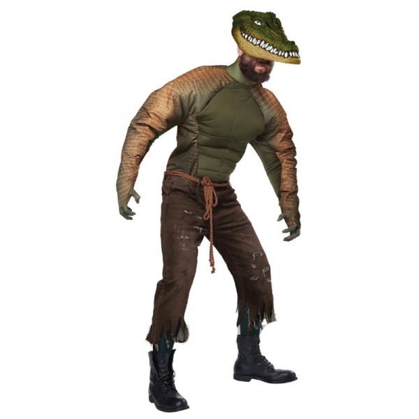 Gator Man Adult Costume Front View Mask Up