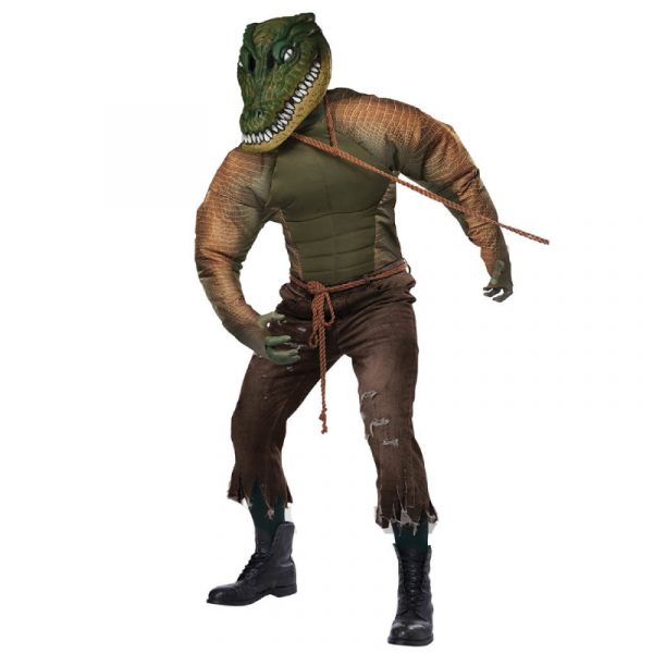 Gator Man Adult Costume Front View Mask Down