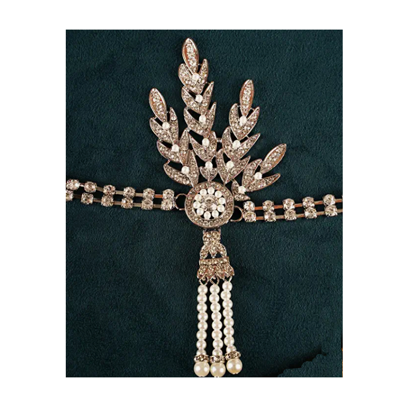 Rhinestone Studded Headpiece w Pearls