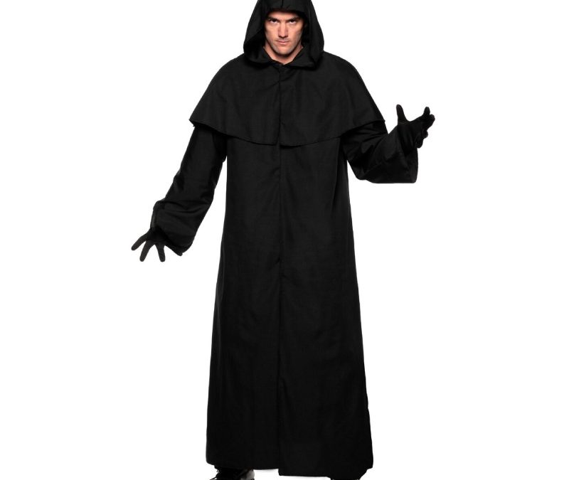Hooded Horror Robe w Attached Capelet