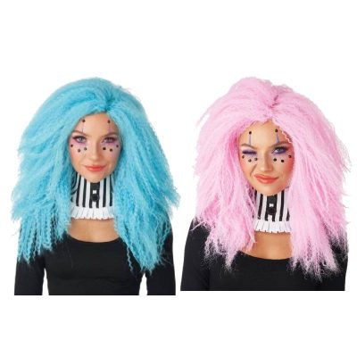 Crimped and Kooky Wig Blue or Pink