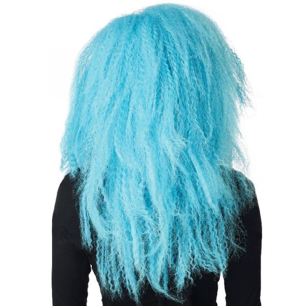 BLue Crimped and Kooky Wig