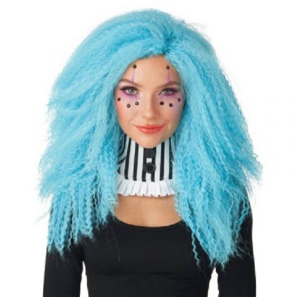 Blue Crimped and Kooky Wig