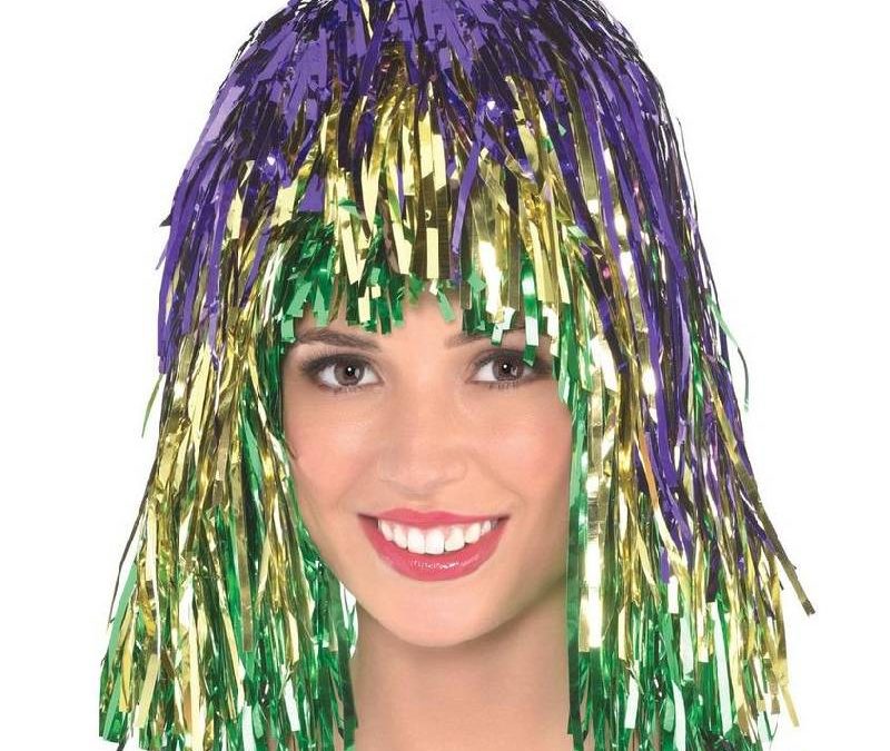 Mardi Gras Tinsel Wig