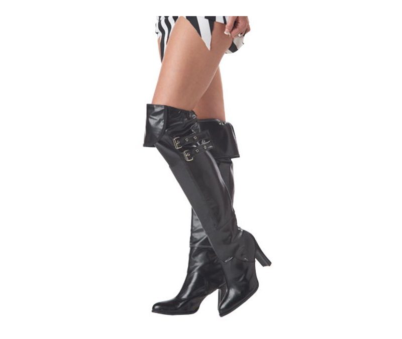 Costume Black Fabric Boot Covers