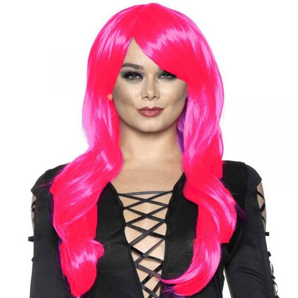 Sassy Long Adult Wig Hot Pink