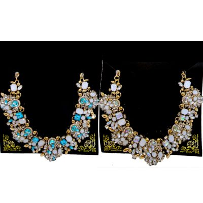 Jewels and Rhinestones Cluster Necklace