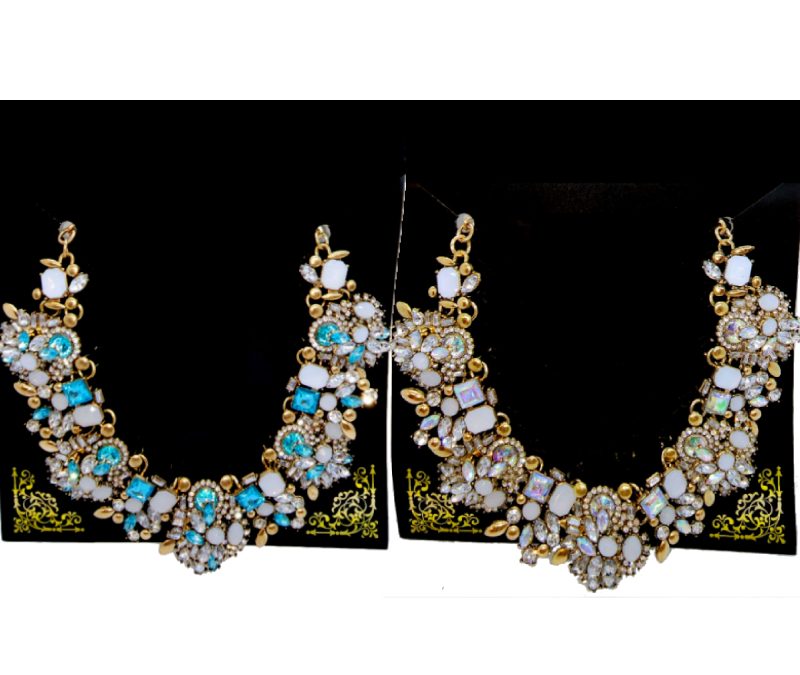 Jewels & Rhinestones Cluster Necklace