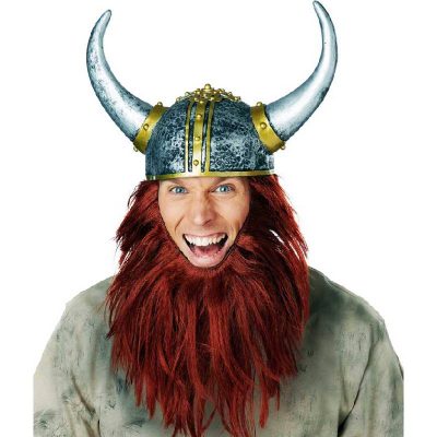latex viking helmet with beard