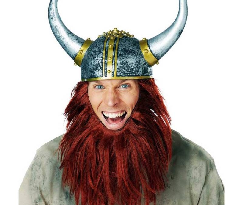 Latex Viking Helmet w Beard Getup