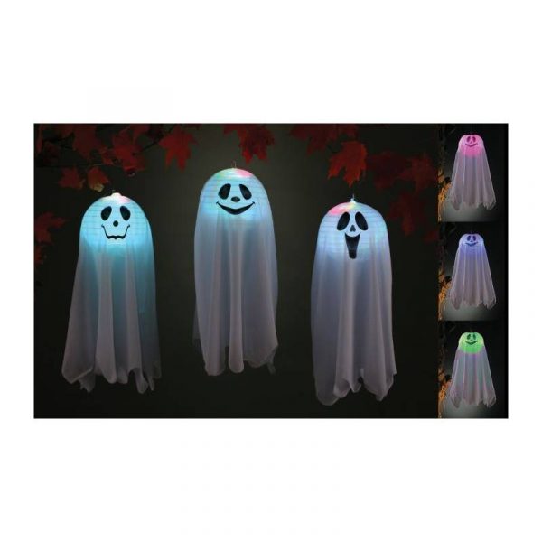 18" Costume Fabric Color Change Hanging Ghost
