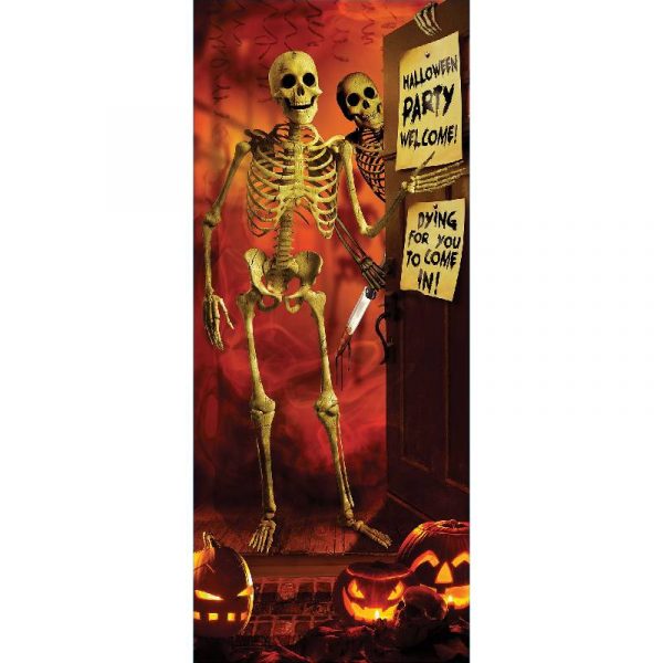 skeleton welcome to the party door cover