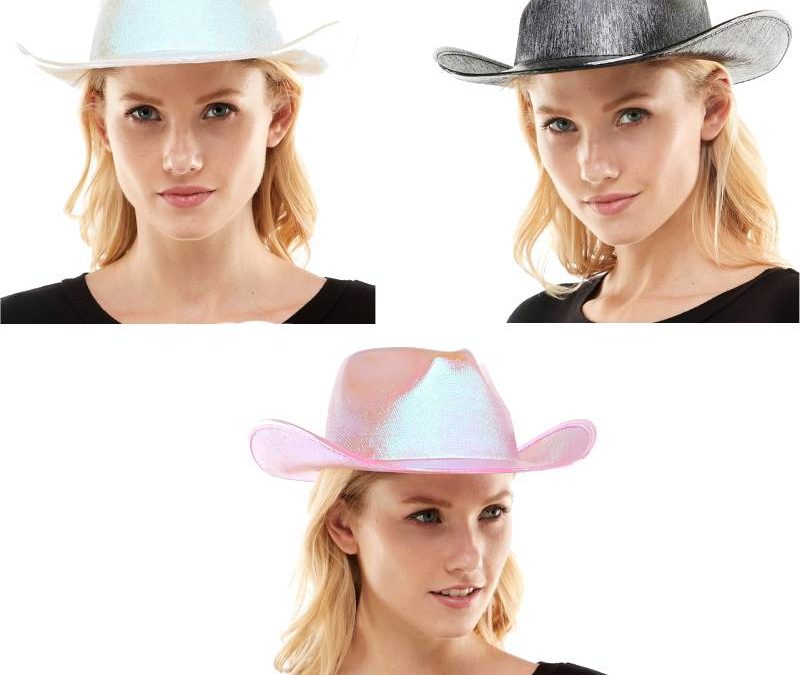 Shiny Iridescent Fabric Western Cowboy Hat