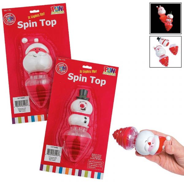 Light-Up Santa and Snowman Spin Top 2