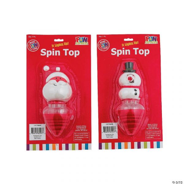 Light-Up Santa and Snowman Spin Top