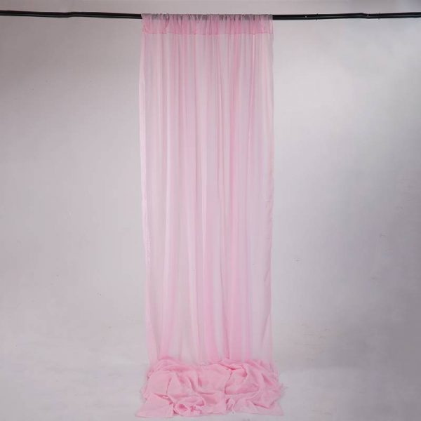 Chiffon Fabric Backdrop Curtain - Pink