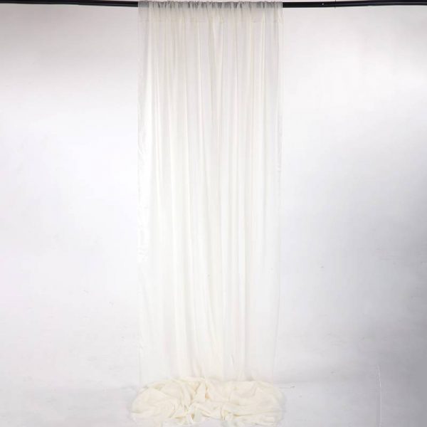Chiffon Fabric Backdrop Curtain - white