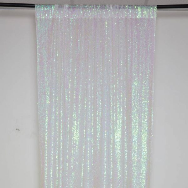 Sequin Fabric Backdrop Curtain - Iridescent