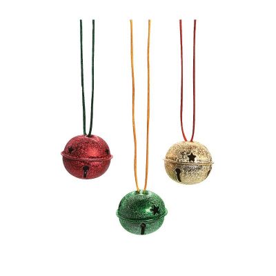 2" Metallic Metal Jingle Bell Necklace