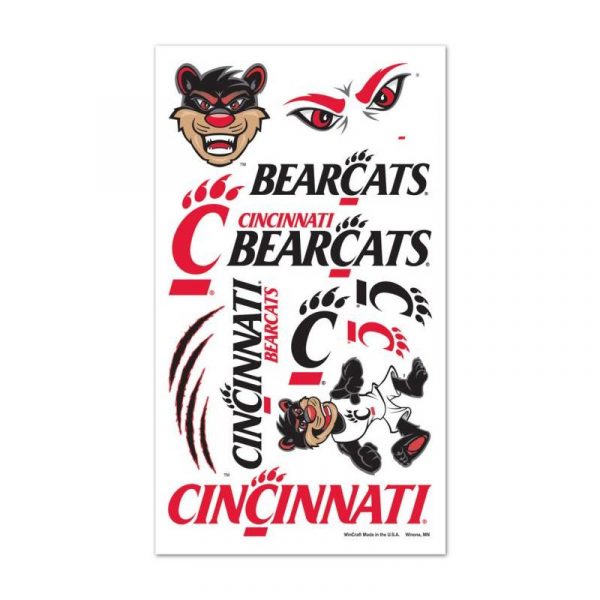 Officially Licensed Cincinnati Bearcats Temp Tattoo Sheet