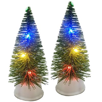 5" Battery-Operated Light-Up Glittered Christmas Tree