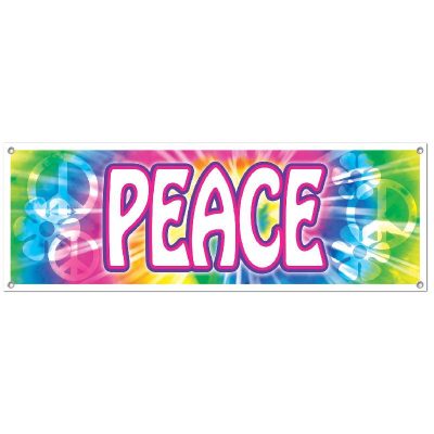 plastic peace sign banner