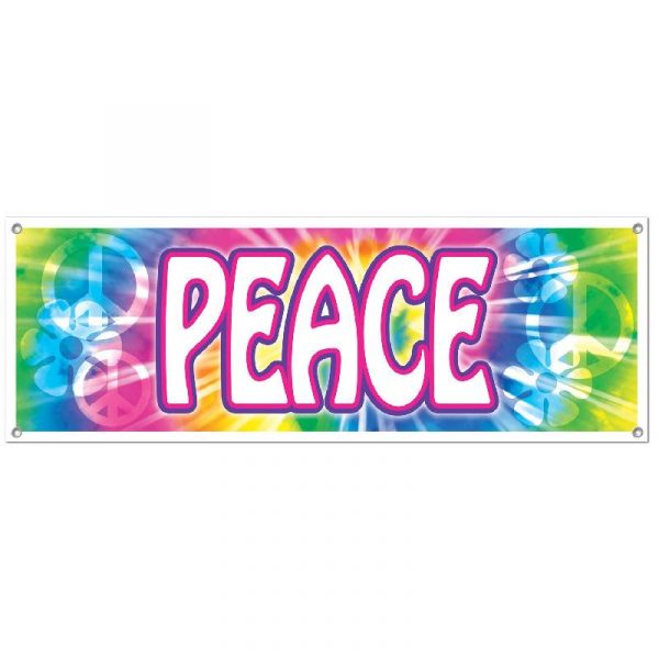 plastic peace sign banner