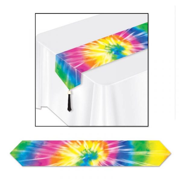 printed tie dye table runner