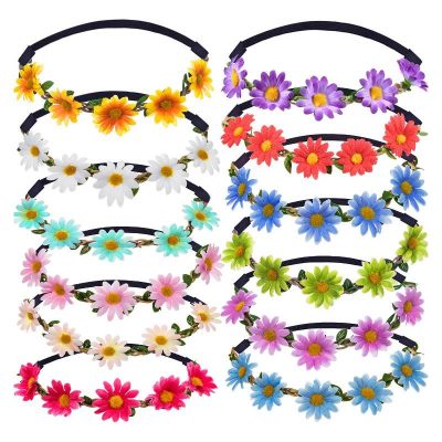 fabric elastic hippie daisy flower headband