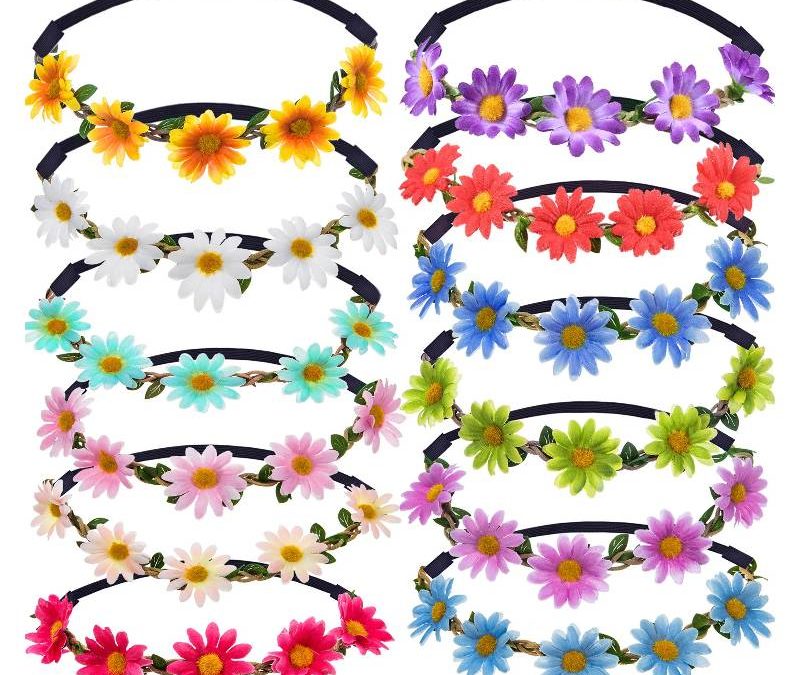 Fabric Elastic Hippie Daisy Flower Headband