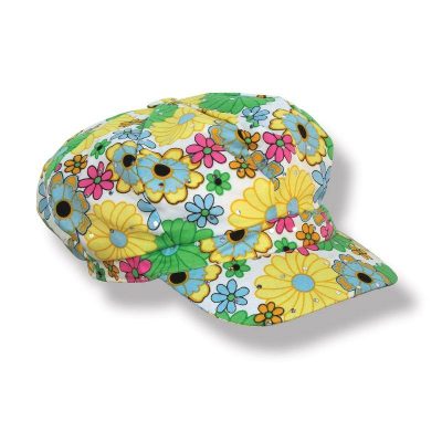 fabric 60's flower print hat