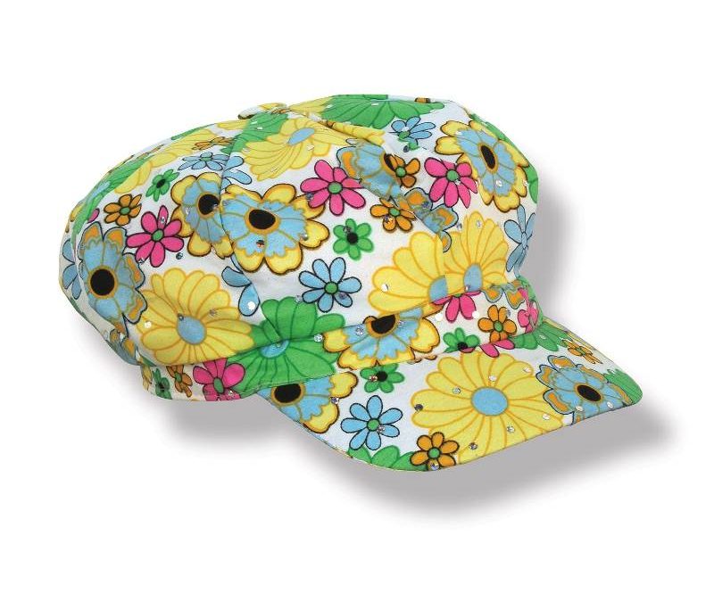 Fabric 60s Flower Print Hat