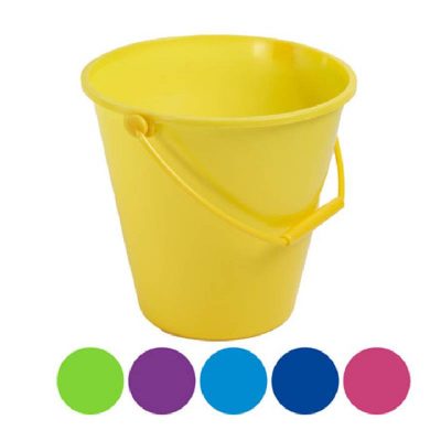 7" plastic bucket with handle container assorted colors