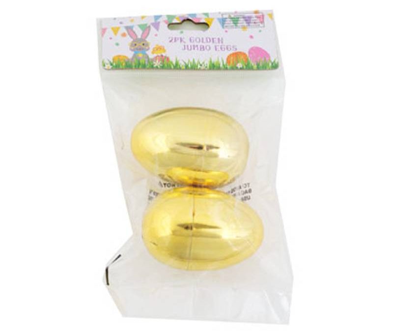 Gold Plated Plastic 2 Piece Egg