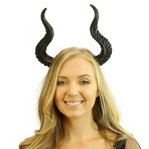 foam black dragon horns headband